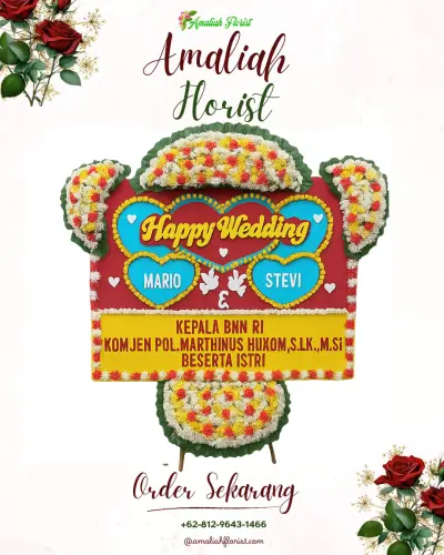 Karangan Papan Bunga Pernikahan di Mugirejo